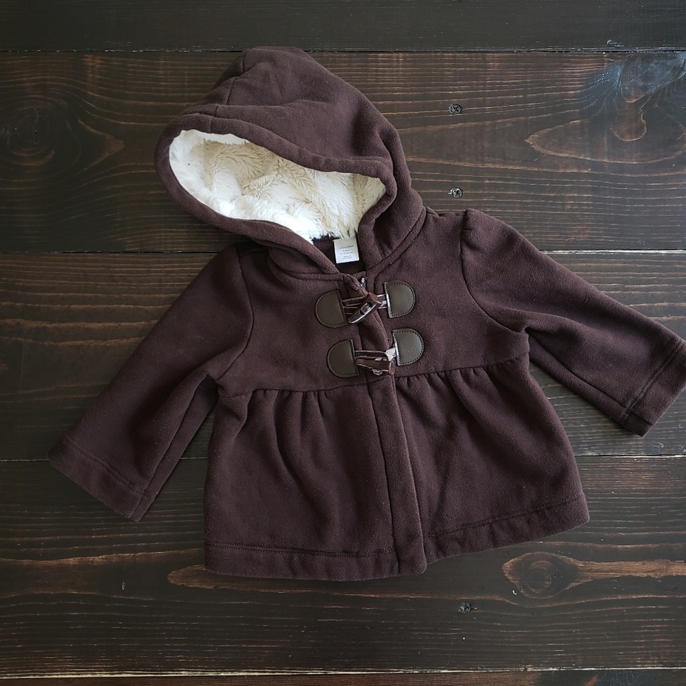 Brown Baby Coat, Fur lined Hood